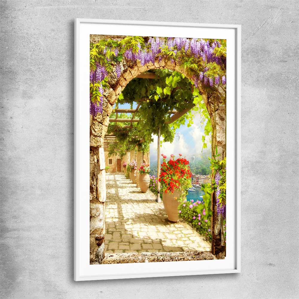 Beautiful Italian Arch white glass front frame is a high quality print in our city skyline, travel prints and maps collection
