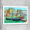 Grand Canal Venice white glass front frame is a high quality print in our city skyline, travel prints and maps collection