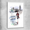 London Elegance white glass front frame is a high quality print in our city skyline, travel prints and maps collection