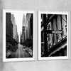 Manhattan Street Pair white glass front frame is a high quality print in our city skyline, travel prints and maps collection