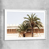 Marrakech Palm Walls white glass front frame is a high quality print in our city skyline, travel prints and maps collection