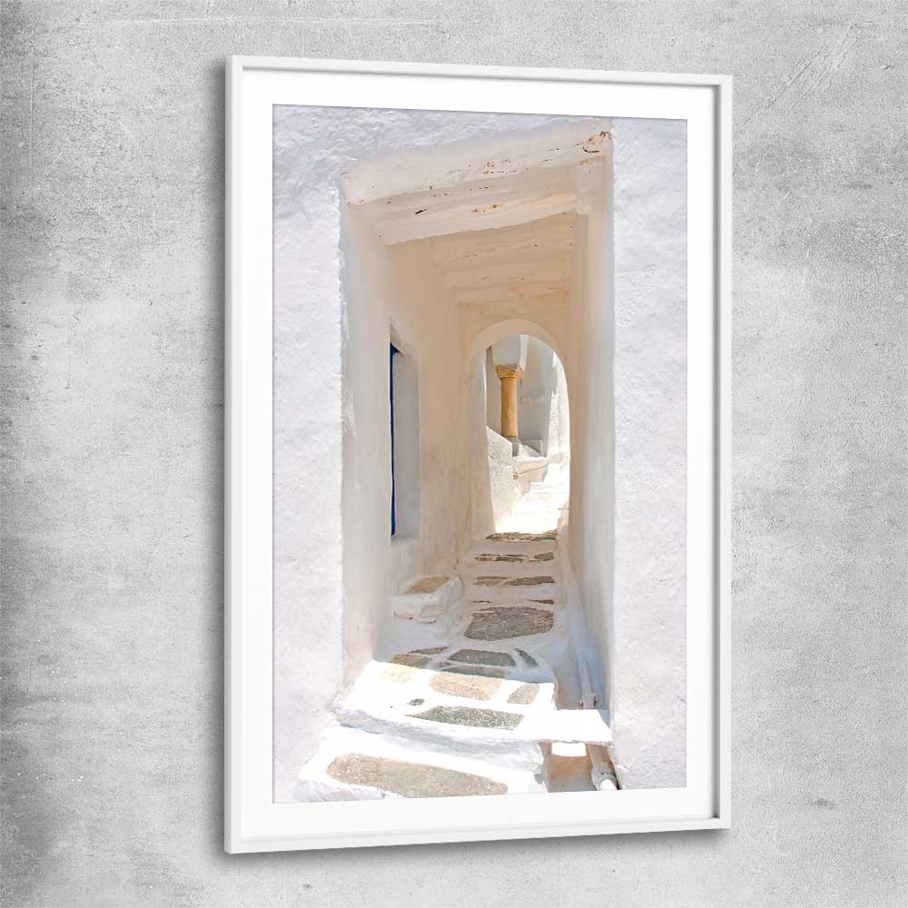 Moroccan Archway white glass front frame is a high quality print in our city skyline, travel prints and maps collection