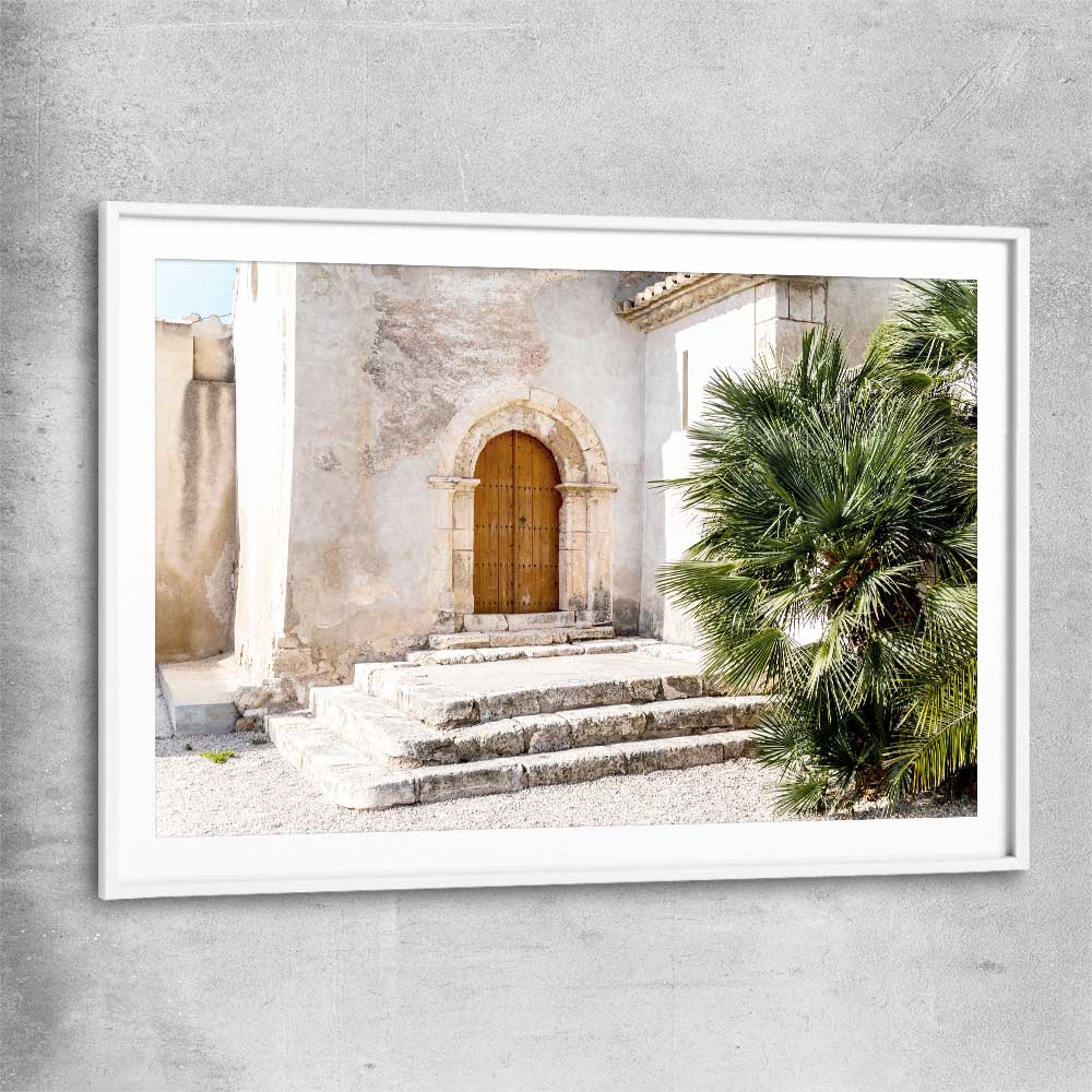 Moroccan Stone Arch white glass front frame is a high quality print in our city skyline, travel prints and maps collection