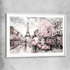 Paris Dreaming white glass front frame is a high quality print in our city skyline, travel prints and maps collection