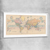 Vintage Map Colour white glass front frame is a high quality print in our city skyline, travel prints and maps collection