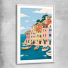 Harbour Days white glass front frame is a high quality print in our city skyline, travel prints and maps collection