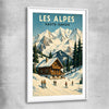Les Alpes white glass front frame is a high quality print in our city skyline, travel prints and maps collection