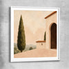 Tuscan Morning white glass front frame is a high quality print in our city skyline, travel prints and maps collection
