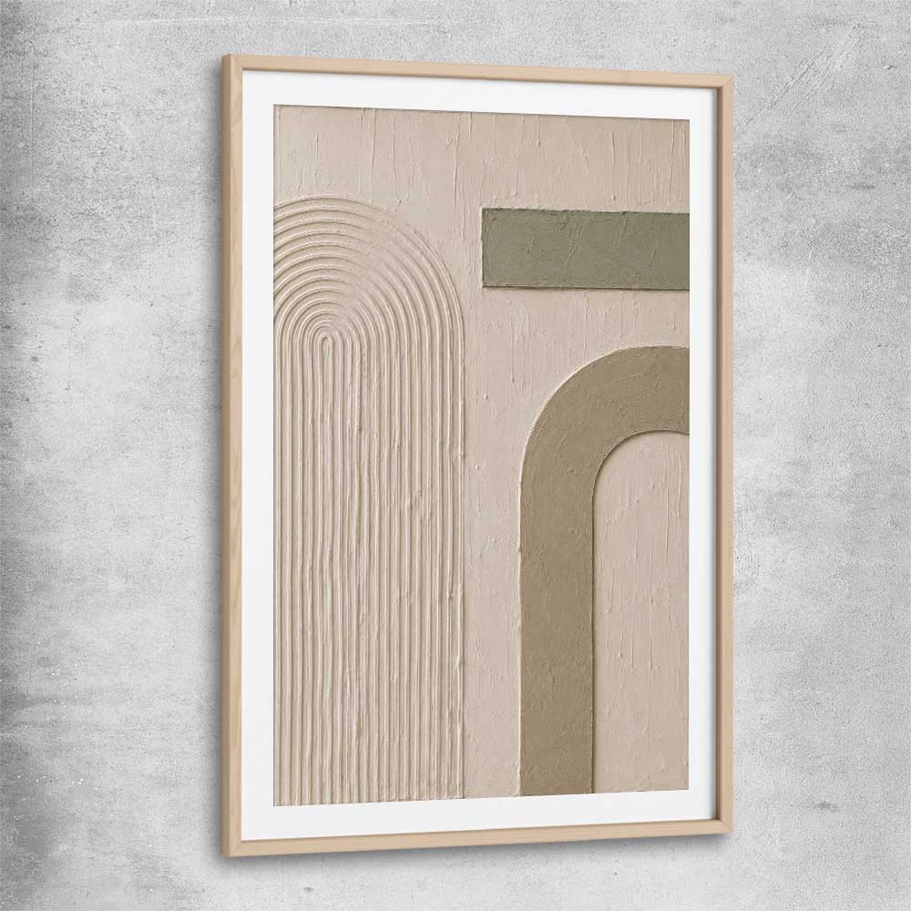 Arches No. 1 raw oak glass front frame - part of our high quality canvas abstract wall art collection