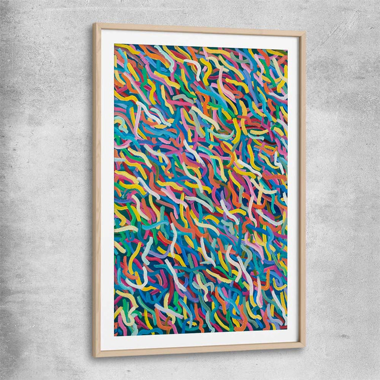 Auras Reflect You raw oak glass front frame - part of our high quality canvas abstract wall art collection
