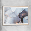 Blue Grains raw oak glass front frame - part of our high quality canvas abstract wall art collection