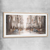 City Life, New York raw oak glass front frame - part of our high quality canvas abstract wall art collection