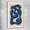 Cobalt Forms II raw oak glass front frame - part of our high quality canvas abstract wall art collection