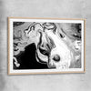 Darkened Swirls raw oak glass front frame - part of our high quality canvas abstract wall art collection