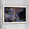 Deep Blue Veins raw oak glass front frame - part of our high quality canvas abstract wall art collection
