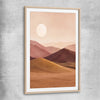 Desert Moonrise raw oak glass front frame - part of our high quality canvas abstract wall art collection