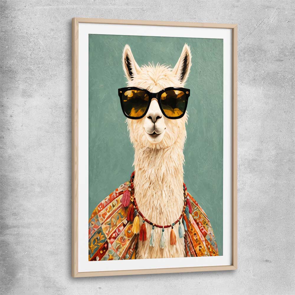 Drama Llama raw oak glass front frame - part of our high quality canvas abstract wall art collection