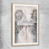 Eiffel Tower, Flair of Paris raw oak glass front frame - part of our high quality canvas abstract wall art collection