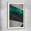 Emerald Gloss raw oak glass front frame - part of our high quality canvas abstract wall art collection
