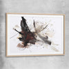 Energy Burst raw oak glass front frame - part of our high quality canvas abstract wall art collection