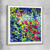 Flourished Dots raw oak glass front frame - part of our high quality canvas abstract wall art collection