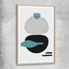 Formations Three raw oak glass front frame - part of our high quality canvas abstract wall art collection