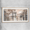 Golden Glimpse, Paris raw oak glass front frame - part of our high quality canvas abstract wall art collection