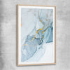 Golden Veins One raw oak glass front frame - part of our high quality canvas abstract wall art collection