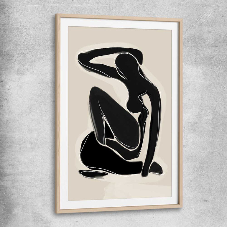 Matisse Shadow Two raw oak glass front frame - part of our high quality canvas abstract wall art collection