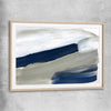 Navy Ocean raw oak glass front frame - part of our high quality canvas abstract wall art collection