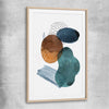 Ocean Tones Three raw oak glass front frame - part of our high quality canvas abstract wall art collection