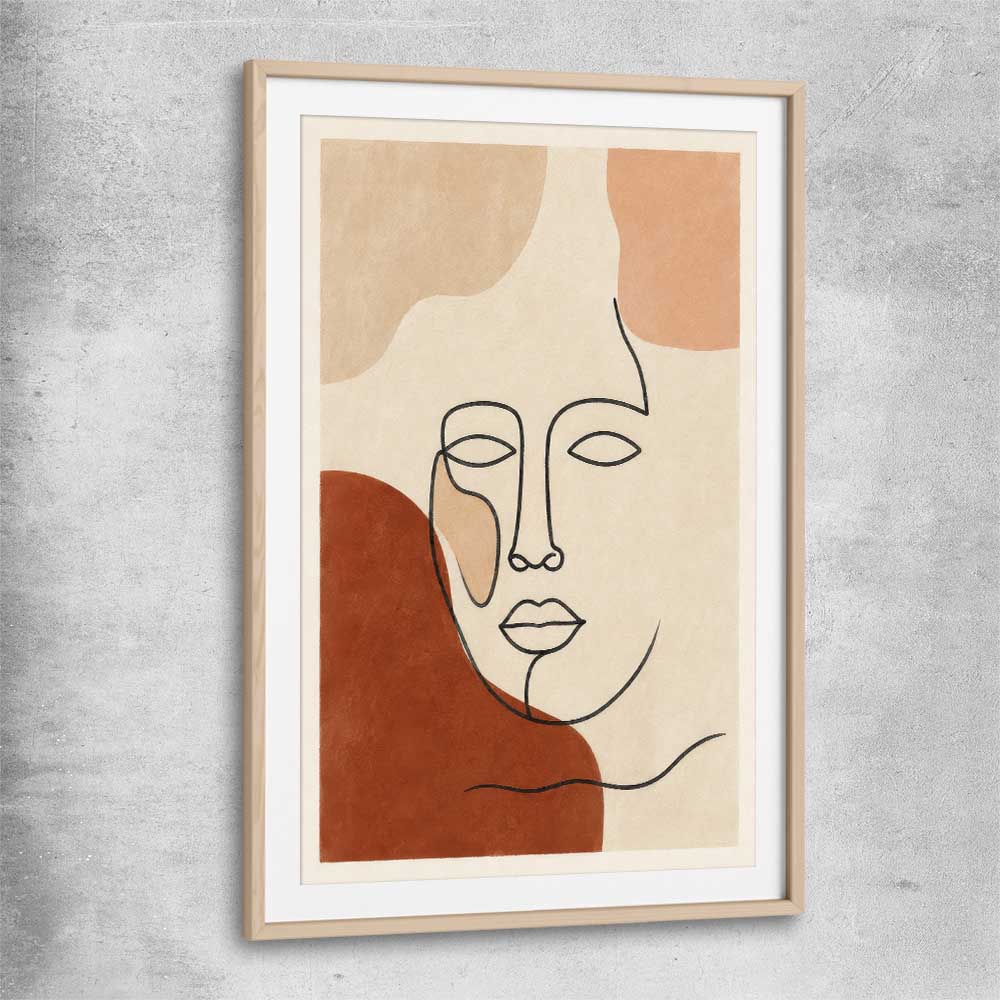 Portrait Daydream raw oak glass front frame - part of our high quality canvas abstract wall art collection