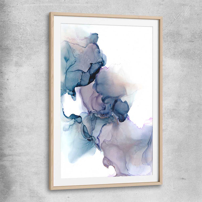 Purple Alcohol raw oak glass front frame - part of our high quality canvas abstract wall art collection