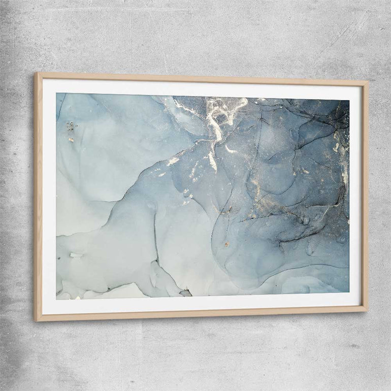 Silver Daze raw oak glass front frame - part of our high quality canvas abstract wall art collection