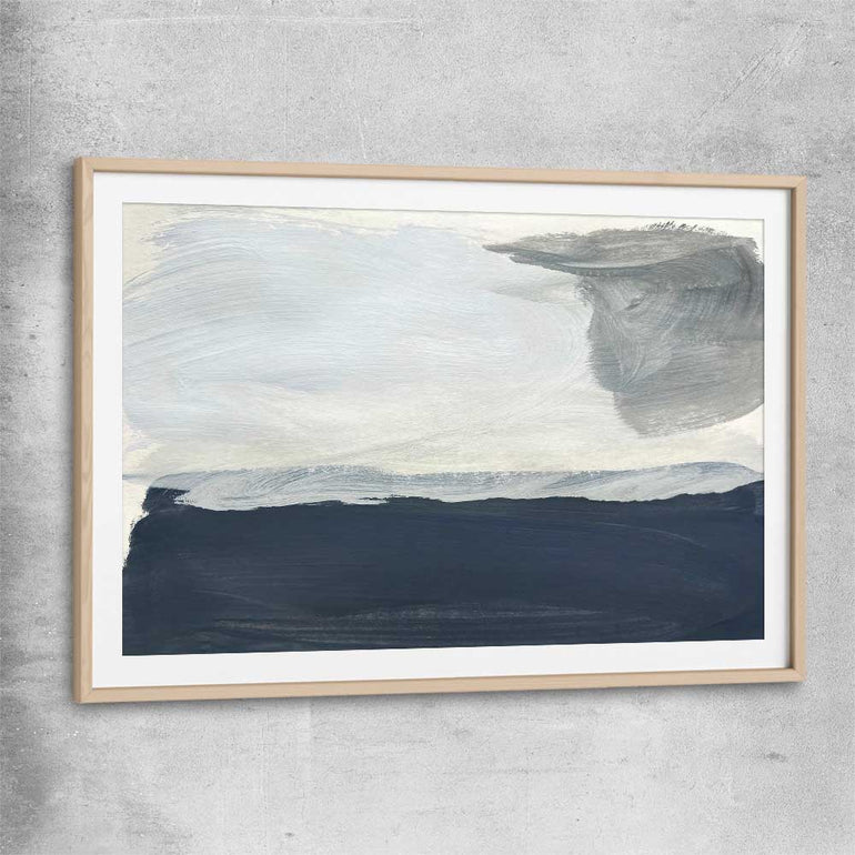 Still Waters raw oak glass front frame - part of our high quality canvas abstract wall art collection