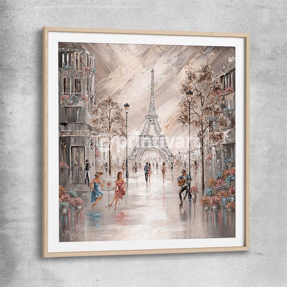 Sweet Tea Blossoms raw oak glass front frame - part of our high quality canvas abstract wall art collection