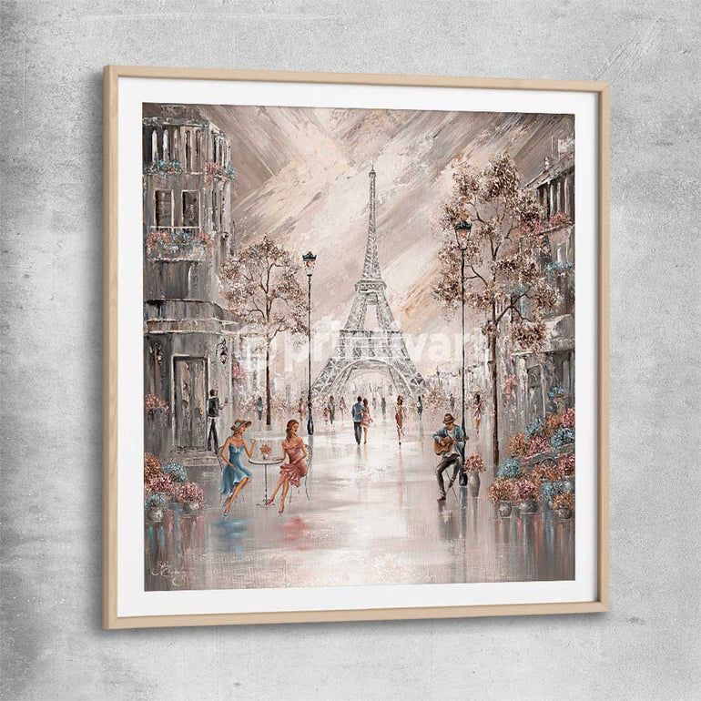 Sweet Tea Blossoms raw oak glass front frame - part of our high quality canvas abstract wall art collection