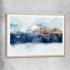 Watercolour Mountains raw oak glass front frame - part of our high quality canvas abstract wall art collection
