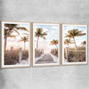 Beach and coastal wall art print of Florida Sunrise Set with raw oak glass front frame