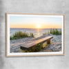 Beach and coastal wall art print of Baltic Sea Sunset with raw oak glass front frame