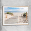 Beach and coastal wall art print of Beautiful Beach Path with raw oak glass front frame