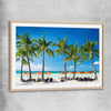 Beach and coastal wall art print of Boracay Paradise with raw oak glass front frame
