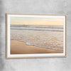 Beach and coastal wall art print of Calm Tides with raw oak glass front frame