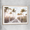 Beach and coastal wall art print of Florida Sunrise with raw oak glass front frame