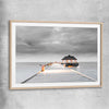 Beach and coastal wall art print of Malediven Storm with raw oak glass front frame