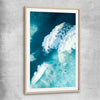 Beach and coastal wall art print of Surfers Paradise with raw oak glass front frame