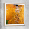Classic wall art and canvas print of Adele Bloch-Bauer I Gustav Klimt with raw oak glass front frame