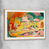 Classic wall art and canvas print of Joy of Life Henri Matisse with raw oak glass front frame