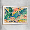 Classic wall art and canvas print of Landscape at Collioure Henri Matisse with raw oak glass front frame