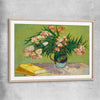 Classic wall art and canvas print of Oleanders Van Gogh with raw oak glass front frame